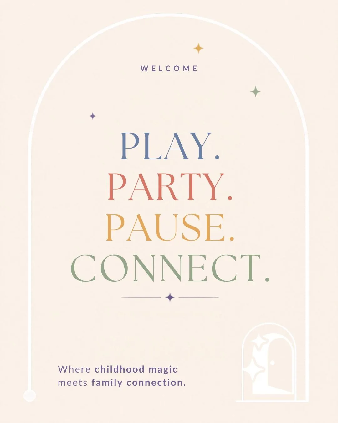 Welcome post: Play. Party. Pause. Connect. Where childhood magic meets family connection.