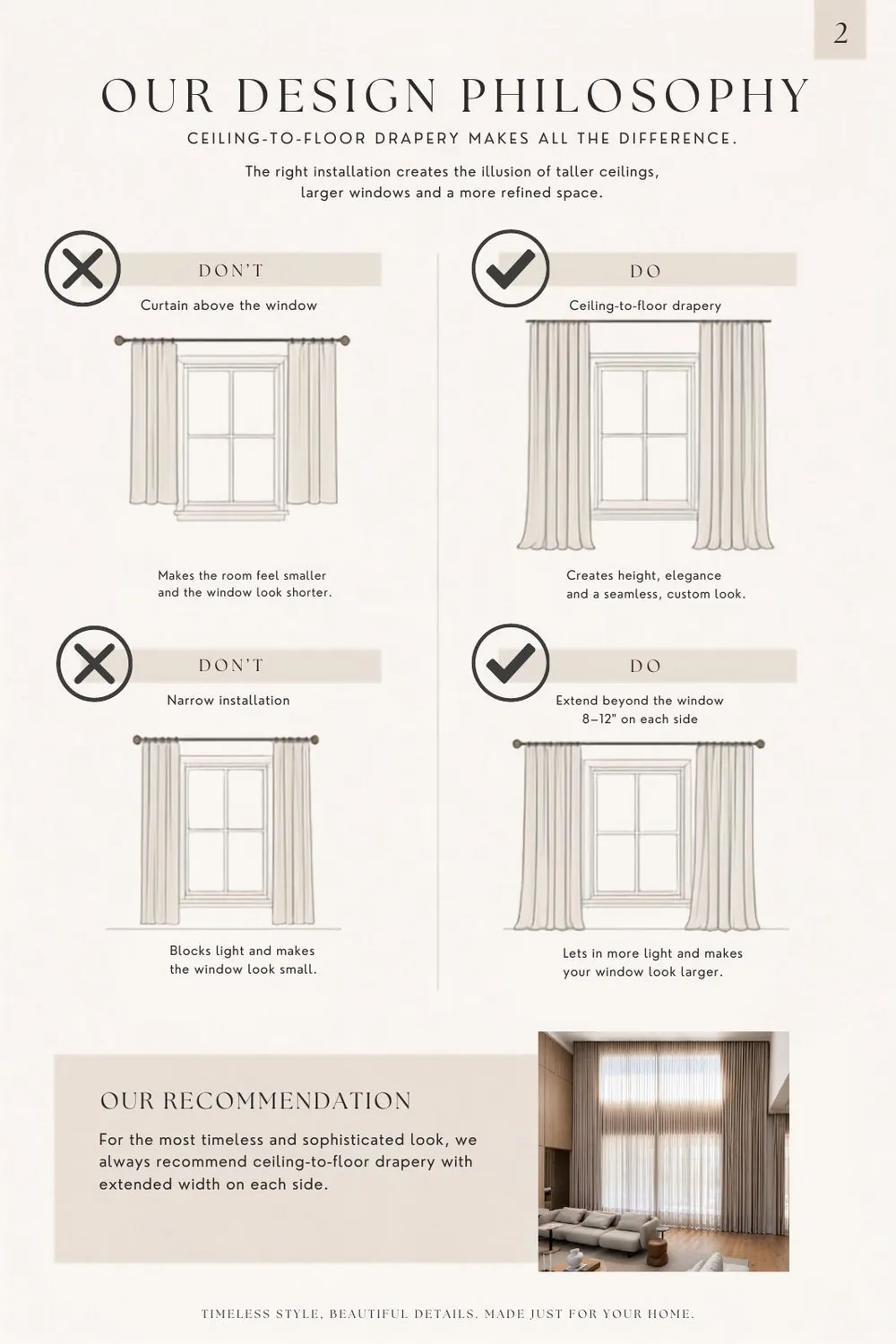 Our design philosophy: do and don't comparisons.
